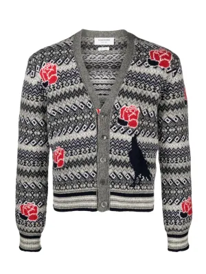 Wool Mohair Rose and Raven Cardigan (Seasonal Multicolor)